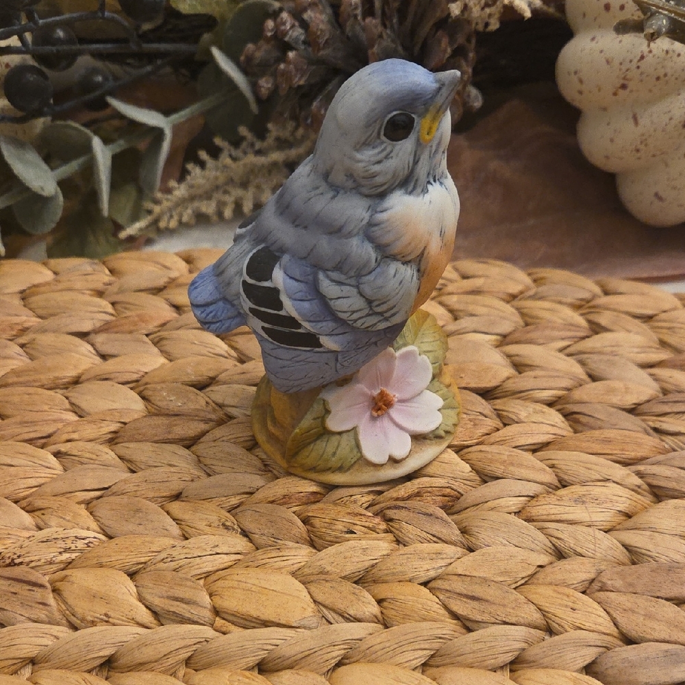 ANDREA FENZI Blue and Gray Bird Figurine